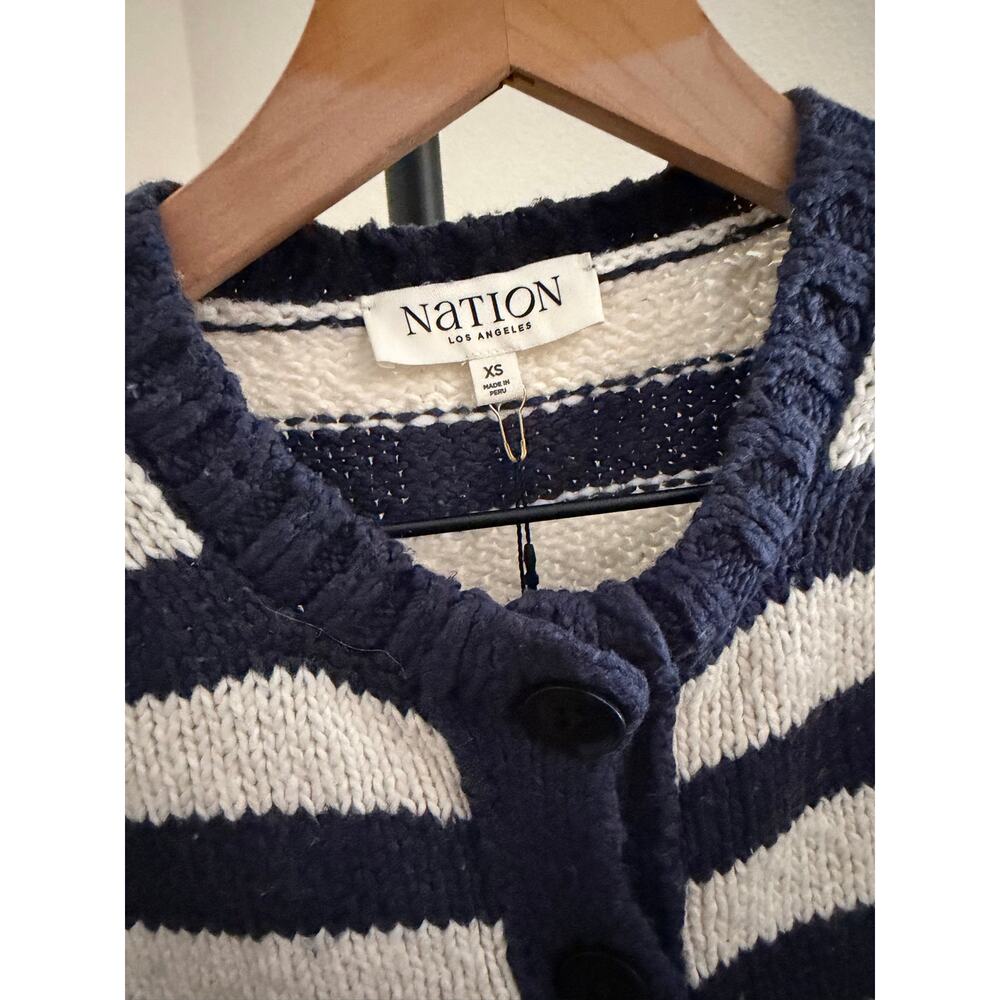 New Nation La Tessa blue & white cardigan sz XS - Picture 5 of 6